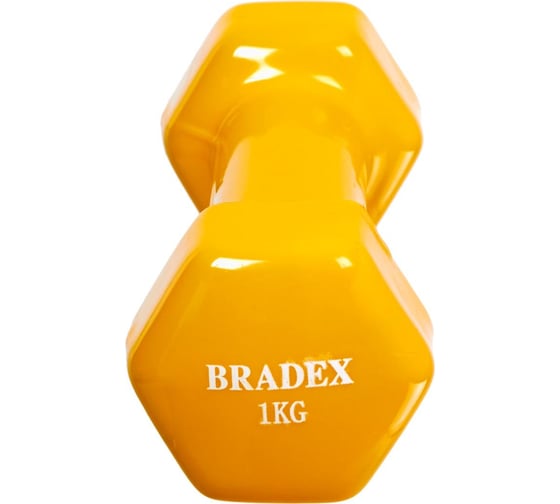 Набор обрезиненных гантелей BRADEX, 2шт по 1 кг, желтые SF 1014