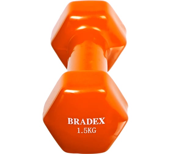 Набор обрезиненных гантелей BRADEX, 2шт по 1.5 кг, оранжевые SF 1015