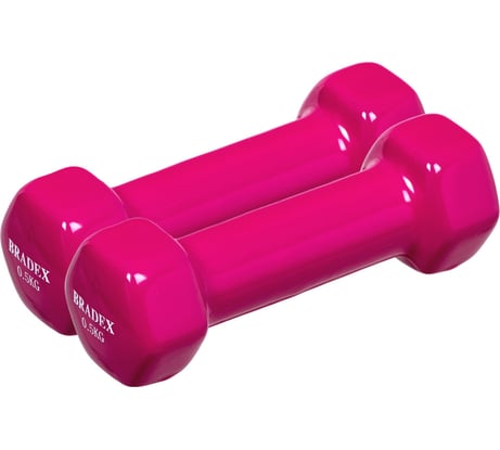 Набор обрезиненных гантелей BRADEX, 2шт по 0,5 кг, розовые SF 1013