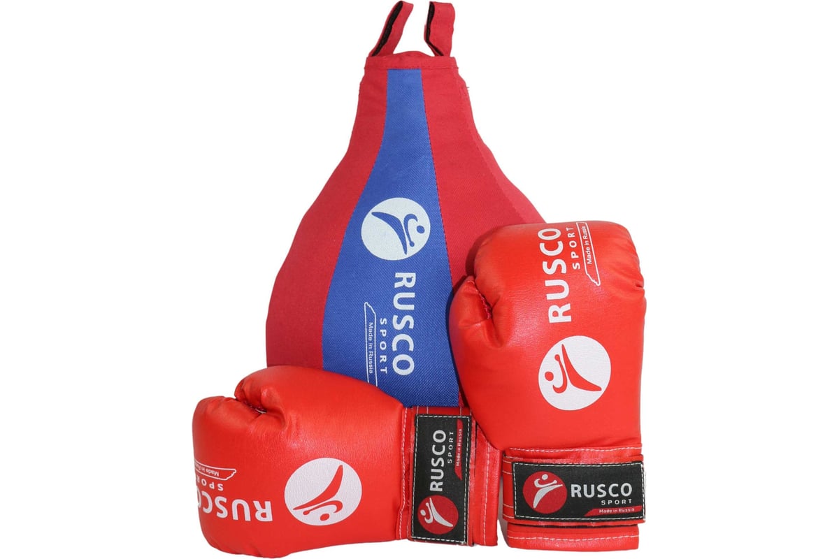 Набор бокс. начинающий Ruscosport rusco sport красный/син. груша и перчатки  4oz УТ-00003142 - выгодная цена, отзывы, характеристики, фото - купить в  Москве и РФ