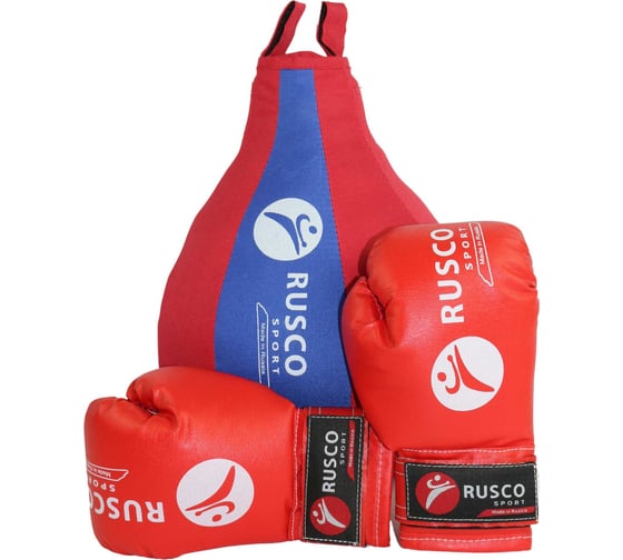 Набор бокс. начинающий Ruscosport rusco sport красный/син. груша и перчатки 4oz УТ-00003142