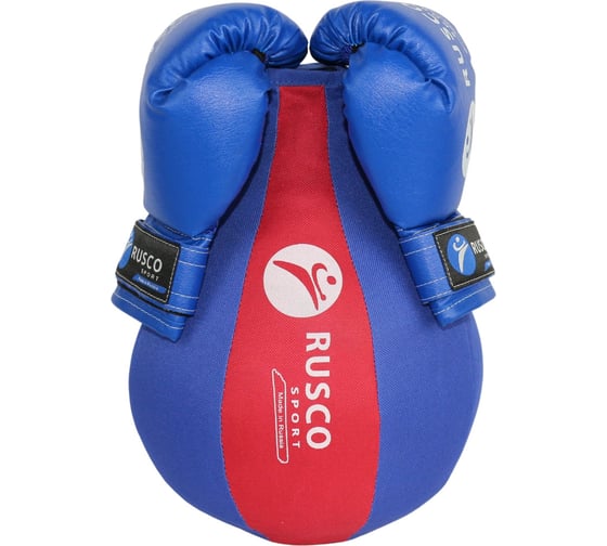 Набор бокс. начинающий Ruscosport rusco sport синий/красн. груша и перчатки 4oz УТ-00003143