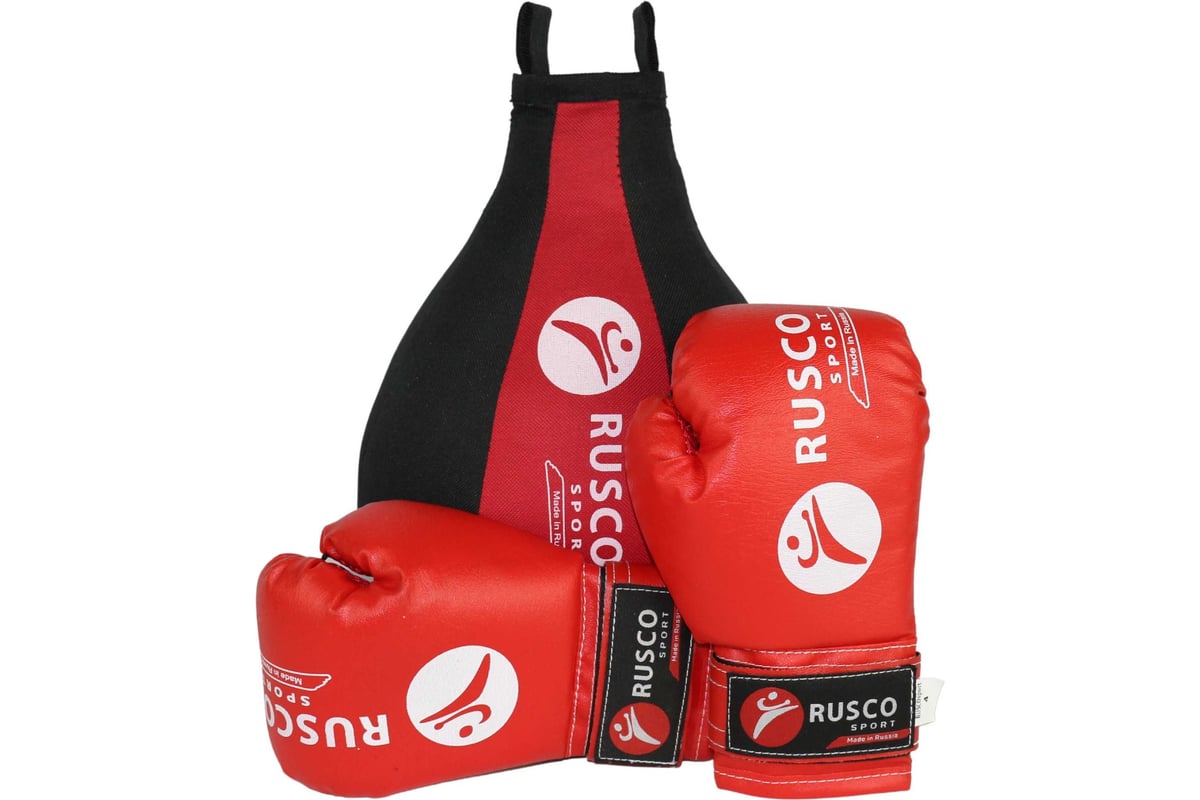 Набор бокс. начинающий Ruscosport rusco sport черный/красн. груша и  перчатки 4oz УТ-00003144