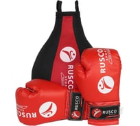 Набор бокс. начинающий Ruscosport rusco sport черный/красн. груша и перчатки 4oz УТ-00003144