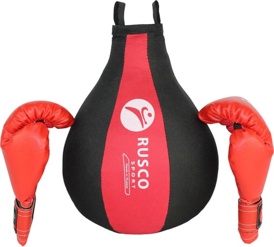 Набор бокс. начинающий Ruscosport rusco sport черный/красн. груша и перчатки 4oz УТ-00003144
