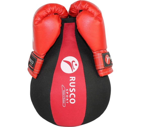 Набор бокс. начинающий Ruscosport rusco sport черный/красн. груша и перчатки 4oz УТ-00003144