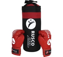 Набор бокс. начинающих Ruscosport rusco sport 6 OZ, черно-красный 4680062712774