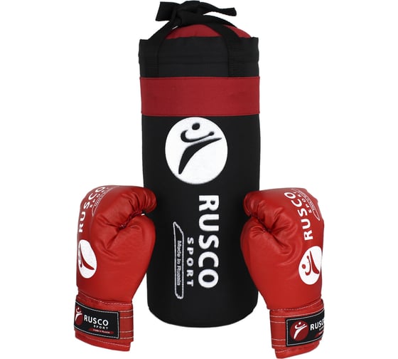 Набор бокс. начинающих Ruscosport rusco sport 4 OZ, черно-красный 4680062712750