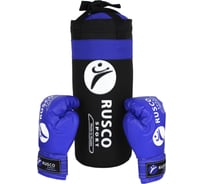 Набор бокс. начинающих Ruscosport rusco sport 6 OZ, черно-синий 4680062712767