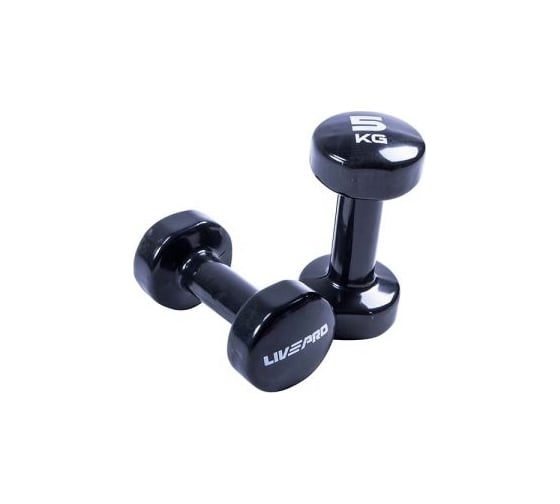 Гантели LIVEPRO для аэробики Colored Studio Dumbbell, 5 кг, черный NL LP8076-5 BK-00-00