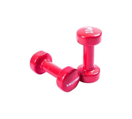 Гантели LIVEPRO для аэробики Colored Studio Dumbbell, 3 кг, красный NL LP8076-3 RD-00-00 1