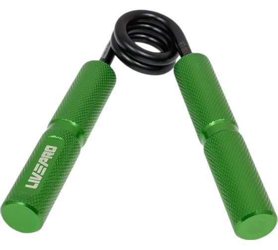 Эспандер LIVEPRO Aluminum Handle Grip, сопротивление 45, 3 кг, вес 195 г, диаметр пружины 6 мм, зеленый NL LP8285-100 00-00-00