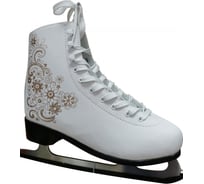 Фигурные женские коньки Saimaa р-р 34, белые с коричневым Magic F23341(белый с коричневым)34