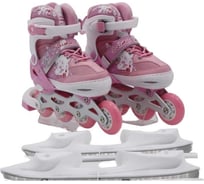 Раздвижные коньки-ролики Saimaa victory 2 в 1, размер m/35-38, розовые Victory R3142(35-38) розовые