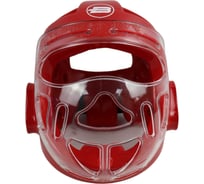 Шлем с маской для тхэквондо Boybo красный, внт45, размер S 4670144326999