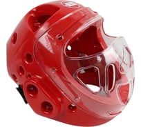 Шлем с маской для тхэквондо Boybo красный, внт45, размер M 4670144327002