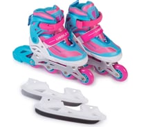 Коньки-ролики 2 в 1 Mobile Kid uni skate cyan pink размер L 4610088641246