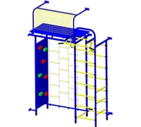 Детский спортивный комплекс со скалодромом Пионер 10Л синий/жёлтый СГ000001782
