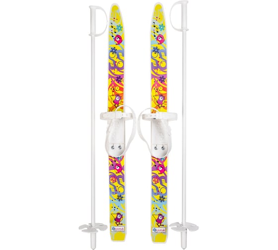 Детские лыжи с палками Cicle Лыжики пыжики, в сетке, 75/75 см 4630035330085