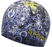 Силиконовая шапочка для плавания ATEMI PSC306 чёрный принт, детская 00-00001522