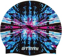 Силиконовая шапочка для плавания ATEMI PSC423 чёрная графика 00-00001524