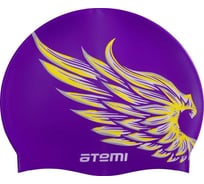 Силиконовая шапочка для плавания ATEMI PSC308 лиловая, крылья, детская 00000136618
