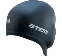 Силиконовая шапочка c ушами для плавания ATEMI EC101 черная 00000101360