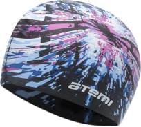 Силиконовая шапочка для плавания ATEMI PSC304 чёрная, принт, детская 00-00001521