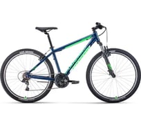 Велосипед FORWARD 27.5 APACHE 1.0 CLASSIC 21-скорость, 2022г, рама 17, синий/зеленый ЦБ-00027373
