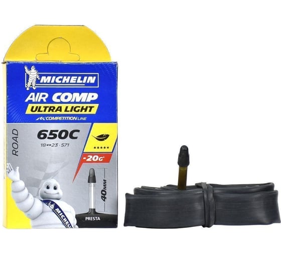 Камера Michelin B1 AIRCOMP ULTRALIGHT18/23x571 650С PR 40mm, вентиль Presta 034737 HQ-0003609