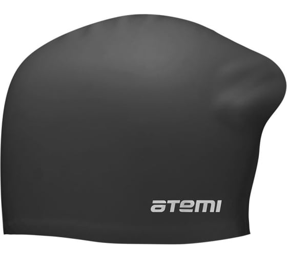 Силиконовая шапочка для плавания ATEMI LC-02 для длинных волос, чёрная 00-00001514