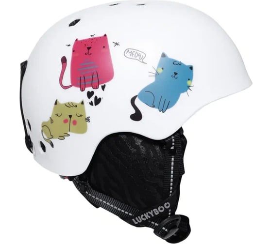 Шлем LUCKYBOO future белый-котята, размер m, 55-58cm 4665308796343