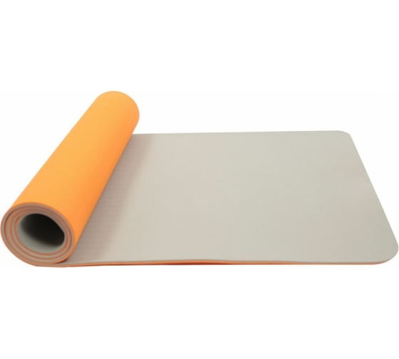 Двухслойный коврик для йоги BRADEX 183x61x0.6 см, TPE, оранжевый SF 0403