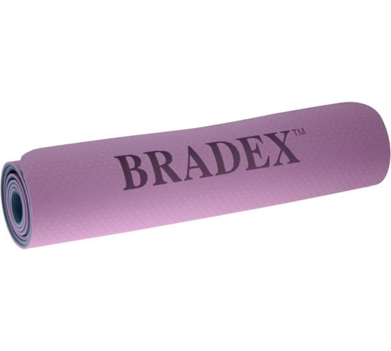 Двухслойный коврик для йоги BRADEX TPE 183x61x0.6 см, фиолетовый SF 0402
