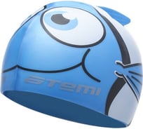 Детская шапочка для плавания ATEMI силикон рыбка+, голубая FC105 00000098103