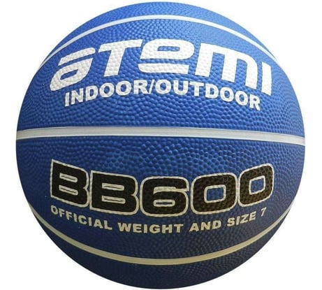 Баскетбольный мяч ATEMI р. 7, резина, 8 панелей, BB600 00000101413