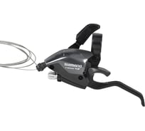Шифтер/ручка тормоза Shimano ST-EF51-AL2A, левая, 3-пер, трос 1750мм, для V-brake, черная VZ236019
