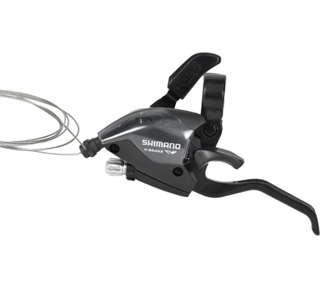 Шифтер/ручка тормоза Shimano ST-EF51-AL2A, левая, 3-пер, трос 1750мм, для V-brake, черная VZ236019