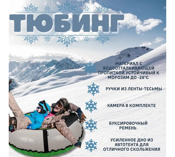 Тюбинг Nika Игрушка Экономный ТБЭ-Т100 ТБЭ-Т100/СР серебро/светло-зеленый