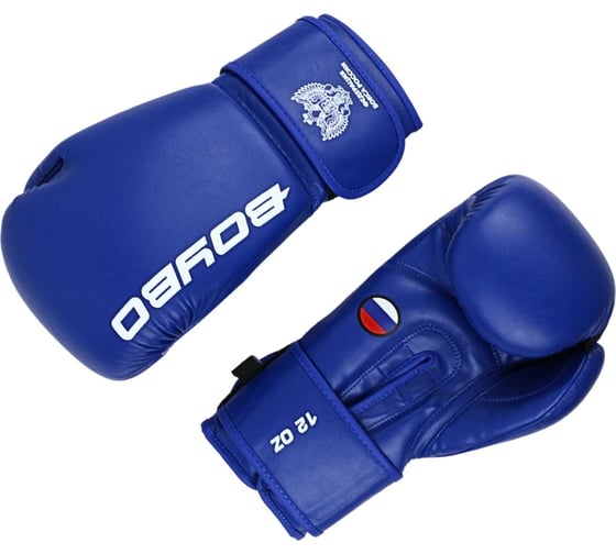 Боксерские перчатки Boybo titan, ib-23-1, кожа, одобрены фбр, синие 4670144322854