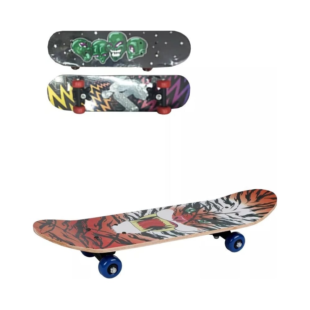 Деревянный скейтборд Наша Игрушка PVC колеса без света 60х15 см ...