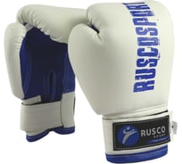 Боксерские перчатки Ruscosport rusco sport бело-синие, кож.зам 4680062713399 30814065