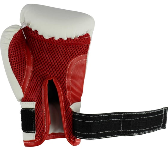 Боксерские перчатки Ruscosport rusco sport бело-красные, кож.зам 4680062713382