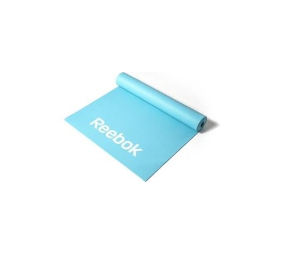 Тренировочный коврик (мат) для фитнеса Reebok тонкий, Love, голубой RAMT-11024BLL