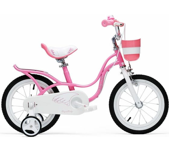 Велосипед Royal Baby Little Swan 14" с багажником, стальная рама RB14-18 Розовый 1