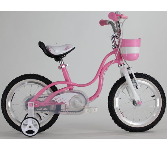 Велосипед Royal Baby Little Swan 14" с багажником, стальная рама RB14-18 Розовый