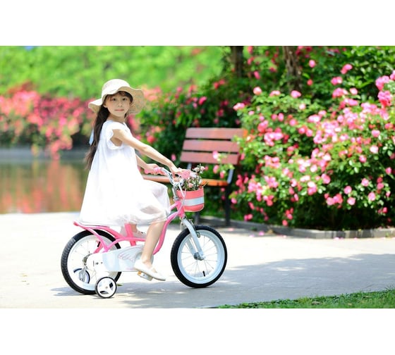 Велосипед Royal Baby Little Swan 14" с багажником, стальная рама RB14-18 Розовый
