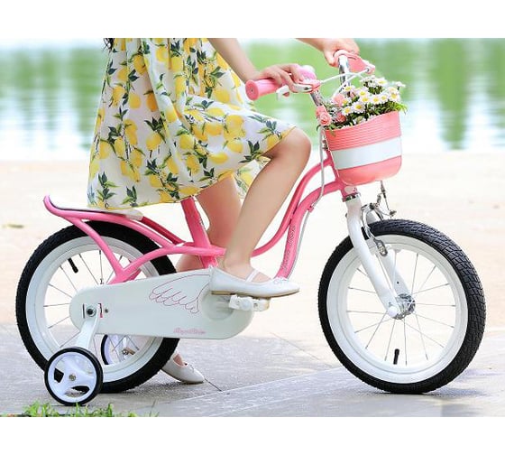 Велосипед Royal Baby Little Swan 16" с багажником, стальная рама RB16-18 Розовый