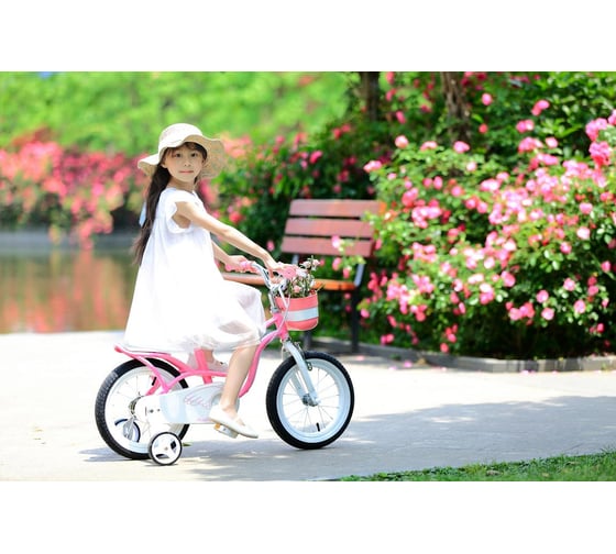 Велосипед Royal Baby Little Swan 18" с багажником, стальная рама RB18-18 Розовый