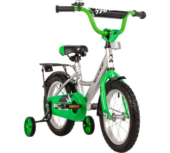 Велосипед NOVATRACK 14" VECTOR серебристый, тормоз нож, крылья, багажник, полная защита цепи 143VECTOR.SL22